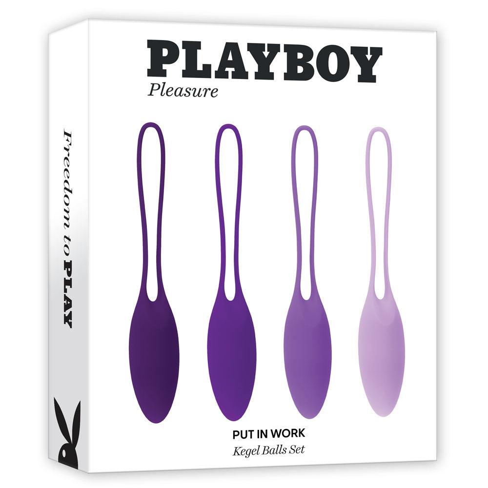 Playboy Pleasure PUT IN WORK - Purple Kegel Ball Set - Set of 4 - PB-KB-2444-2