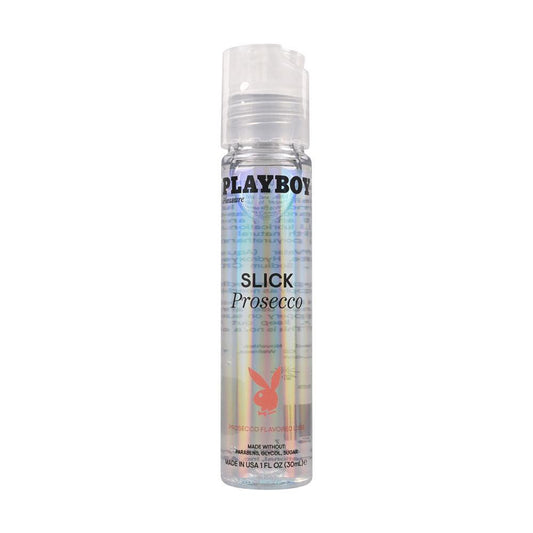 Playboy Pleasure SLICK PROSECCO - 30 ml - Prosecco Flavoured Water Based Lubricant - 30 ml Bottle - PB-LQ-2147-2