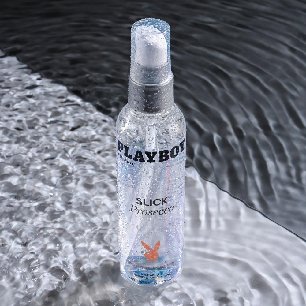 Playboy Pleasure SLICK PROSECCO - 120 ml - Prosecco Flavoured Water Based Lubricant - 120 ml Bottle - PB-LQ-2161-2