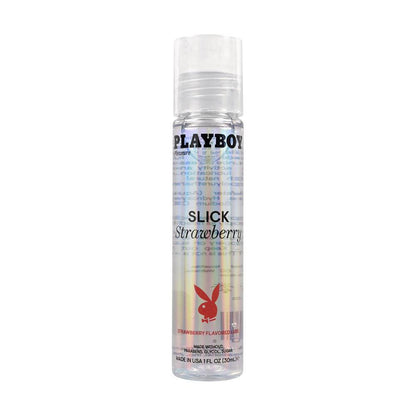 Playboy Pleasure SLICK STRAWBERRY - 30 ml - Strawberry Flavoured Water Based Lubricant - 30 ml Bottle - PB-LQ-2208-2