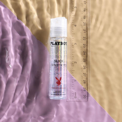 Playboy Pleasure SLICK STRAWBERRY - 30 ml - Strawberry Flavoured Water Based Lubricant - 30 ml Bottle - PB-LQ-2208-2