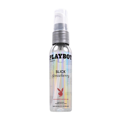 Playboy Pleasure SLICK STRAWBERRY - 60 ml - Strawberry Flavoured Water Based Lubricant - 60 ml Bottle - PB-LQ-2215-2