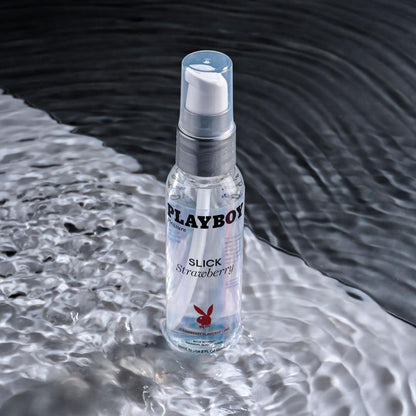 Playboy Pleasure SLICK STRAWBERRY - 60 ml - Strawberry Flavoured Water Based Lubricant - 60 ml Bottle - PB-LQ-2215-2