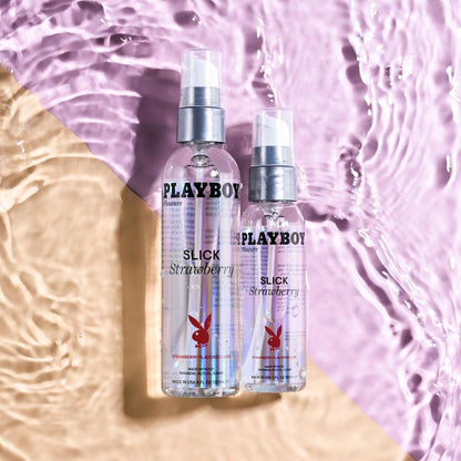 Playboy Pleasure SLICK STRAWBERRY - 60 ml - Strawberry Flavoured Water Based Lubricant - 60 ml Bottle - PB-LQ-2215-2