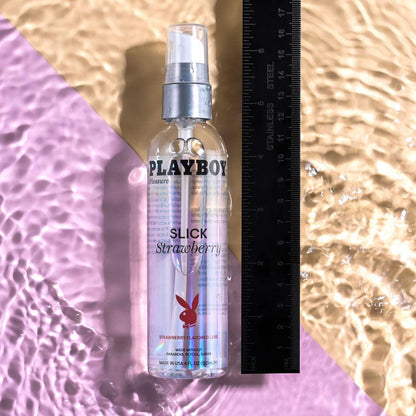 Playboy Pleasure SLICK STRAWBERRY - 120 ml - Strawberry Flavoured Water Based Lubricant - 120 ml Bottle - PB-LQ-2932-2