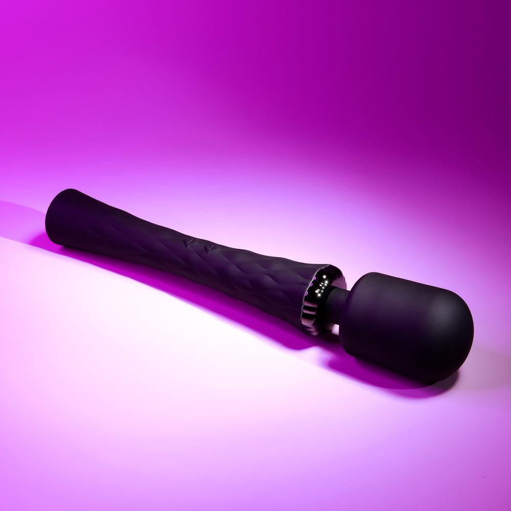 Playboy Pleasure ROYAL - Black 29.2 cm USB Rechargeable Massage Wand - PB-RS-2246-2