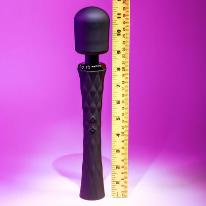 Playboy Pleasure ROYAL - Black 29.2 cm USB Rechargeable Massage Wand - PB-RS-2246-2