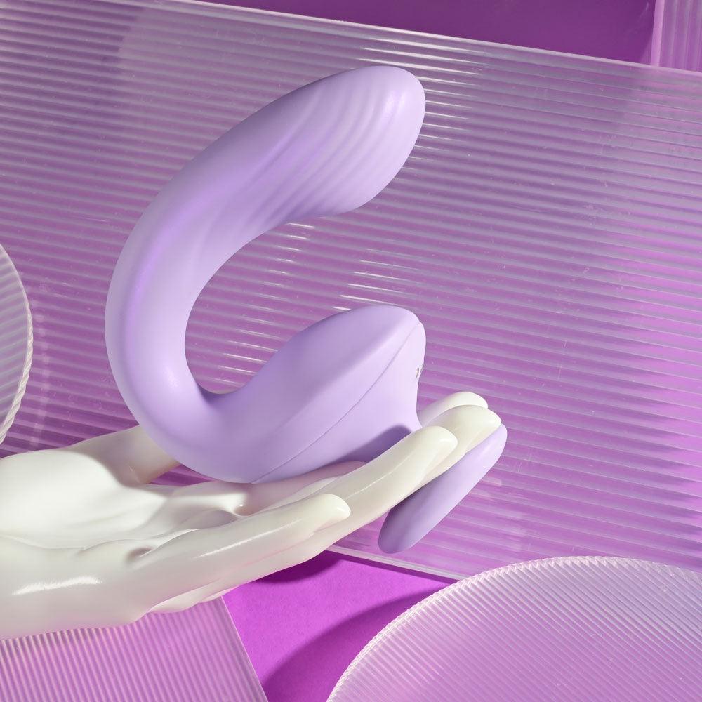 Playboy Pleasure REV ME UP - Purple USB Rechargeable Dual Motor Curved Vibrator - PB-RS-2260-2