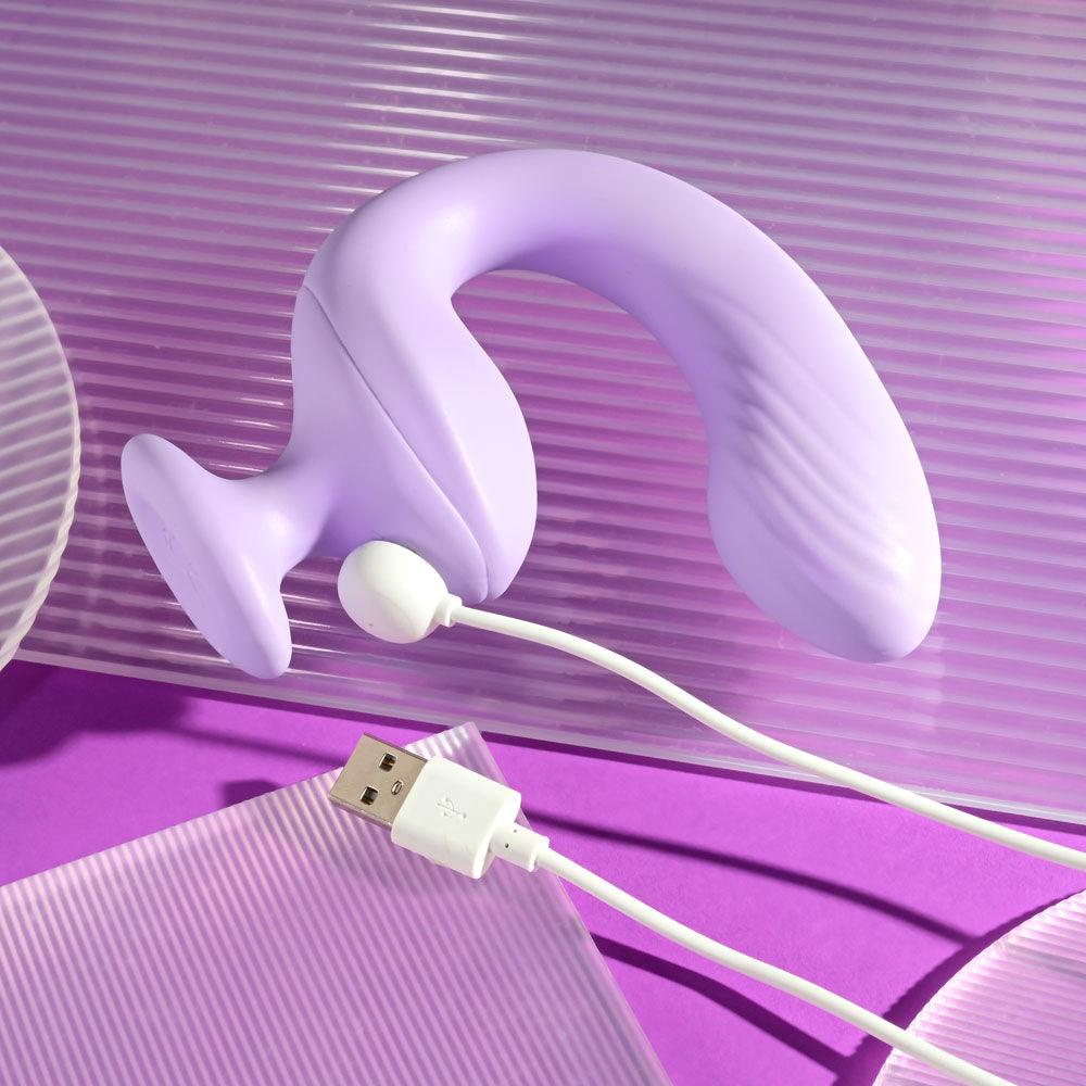 Playboy Pleasure REV ME UP - Purple USB Rechargeable Dual Motor Curved Vibrator - PB-RS-2260-2