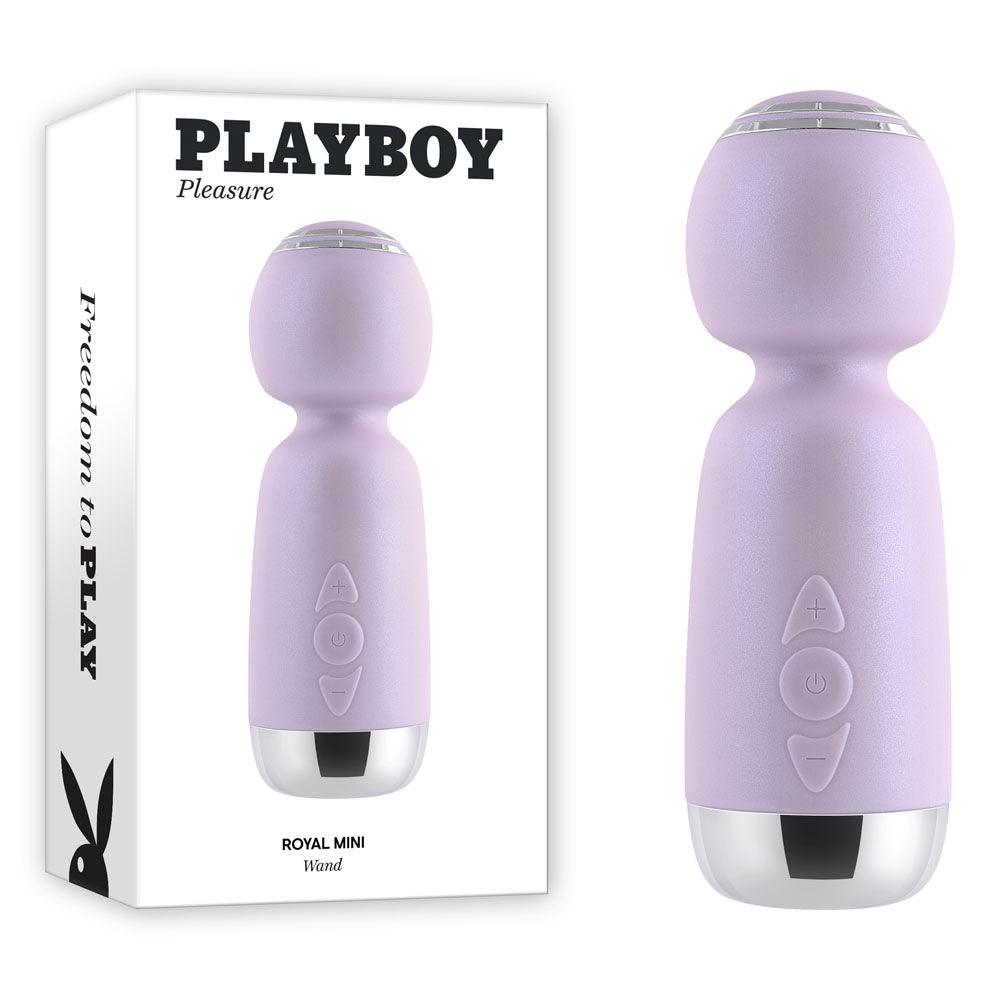 Playboy Pleasure ROYAL MINI - Lilac 12.5 cm USB Rechargeable Mini Wand Vibrator - PB-RS-2291-2