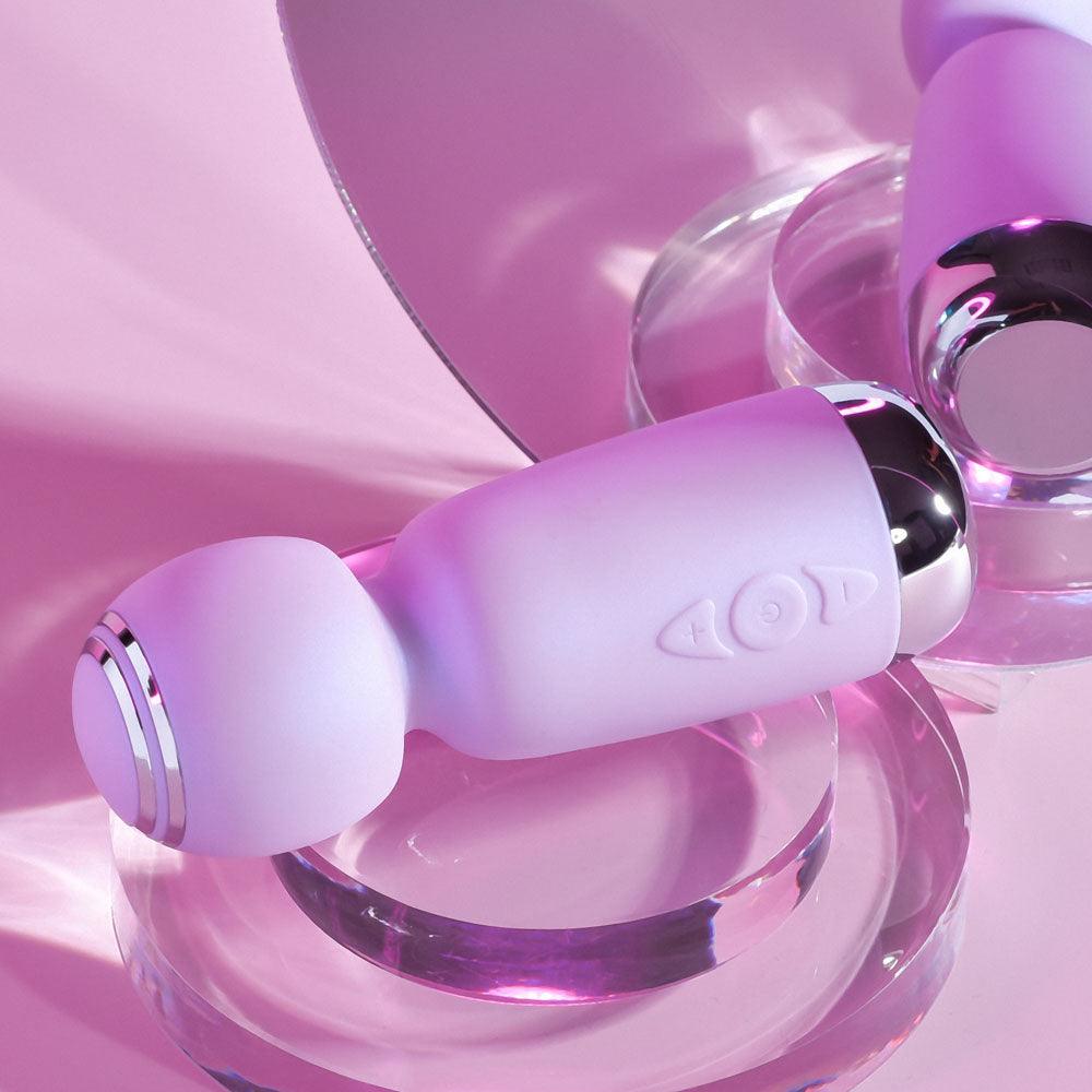 Playboy Pleasure ROYAL MINI - Lilac 12.5 cm USB Rechargeable Mini Wand Vibrator - PB-RS-2291-2