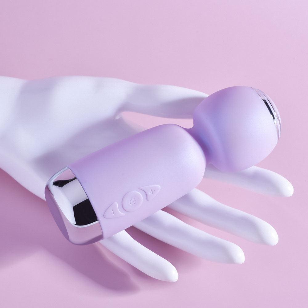 Playboy Pleasure ROYAL MINI - Lilac 12.5 cm USB Rechargeable Mini Wand Vibrator - PB-RS-2291-2