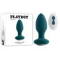 Playboy Pleasure SPINNING TAIL TEASER - Blue 9.7 cm USB Rechargeable Vibrating & Rotating Butt Plug with Wireless Remote - PB-RS-2321-2