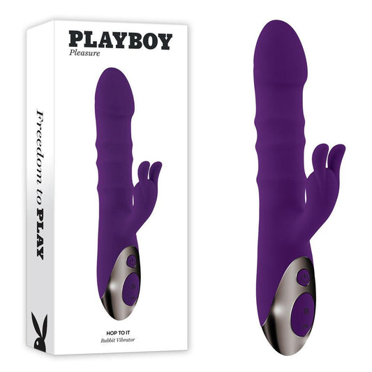 Playboy Pleasure HOP TO IT - Purple 23.5 cm USB Rechargeable Rabbit Vibrator - PB-RS-2345-2