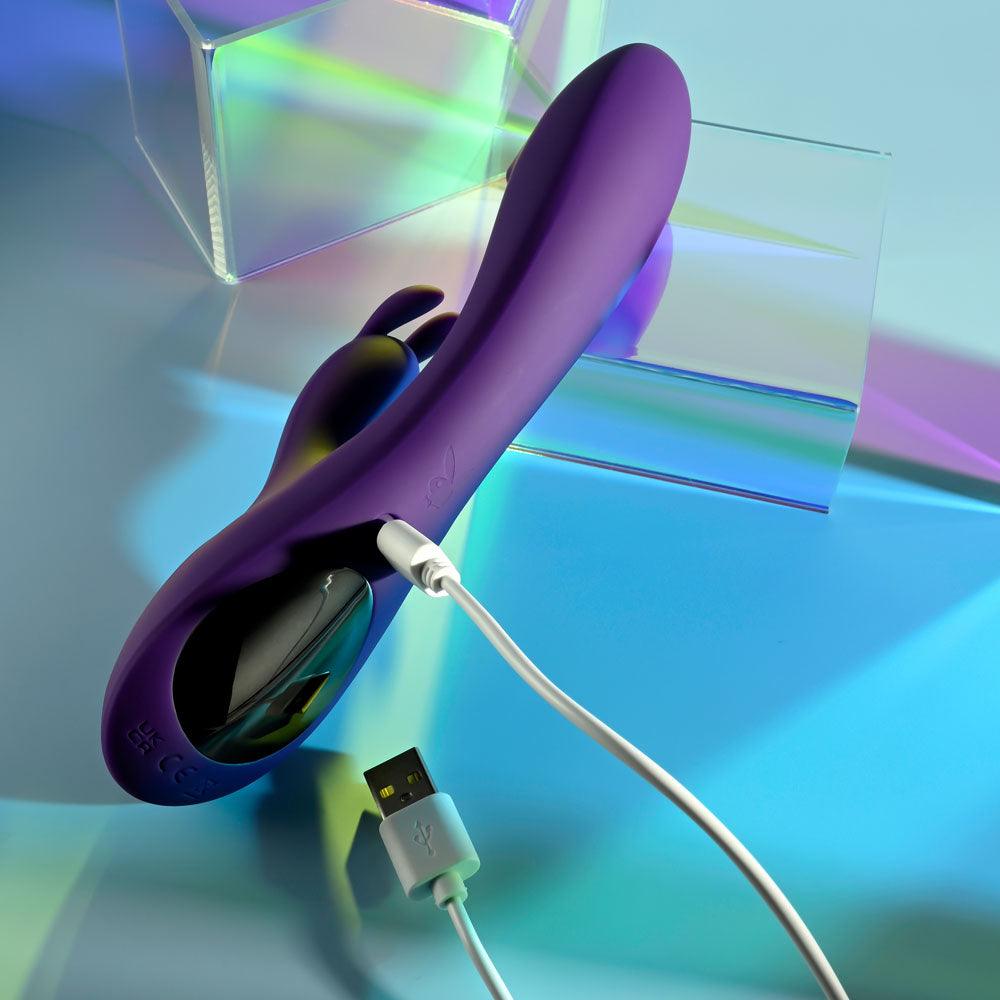 Playboy Pleasure ON REPEAT - Purple 19.7 cm USB Rechargeable Rabbit Vibrator - PB-RS-2505-2