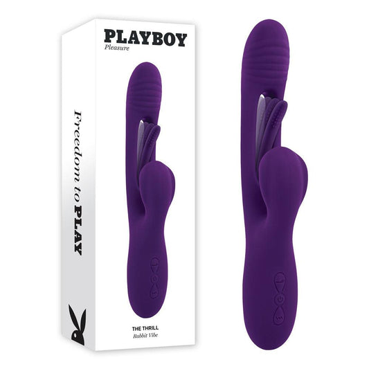 Playboy Pleasure THE THRILL - Purple 24.4 cm USB Rechargeable Rabbit Vibrator - PB-RS-3175-2