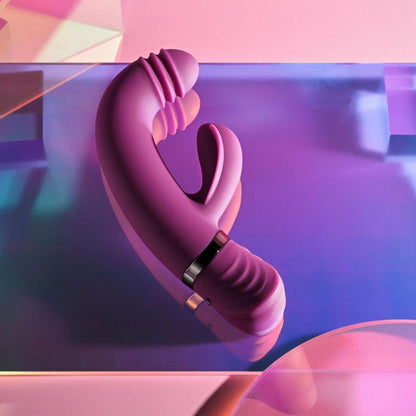 Playboy Pleasure TAP THAT - Purple 16.5 cm USB Rechargebale Rabbit Vibrator - PB-RS-3199-2