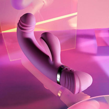 Playboy Pleasure TAP THAT - Purple 16.5 cm USB Rechargebale Rabbit Vibrator - PB-RS-3199-2