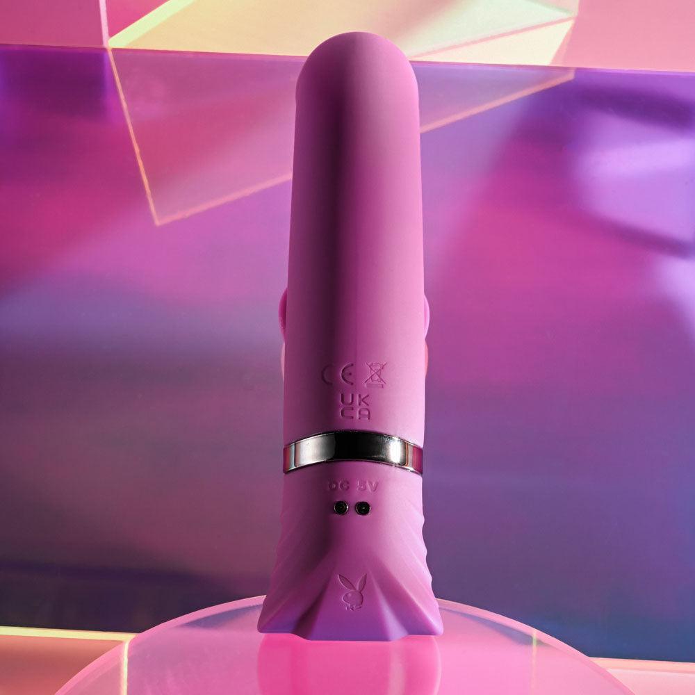 Playboy Pleasure TAP THAT - Purple 16.5 cm USB Rechargebale Rabbit Vibrator - PB-RS-3199-2