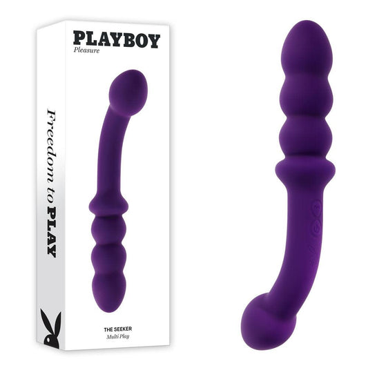 Playboy Pleasure THE SEEKER - Purple 20.3 cm USB Rechargeable Double Ended Vibrator - PB-RS-3236-2