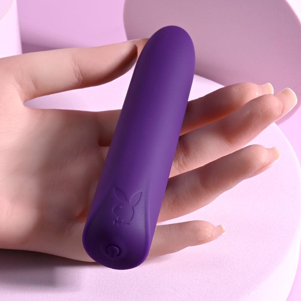 Playboy Pleasure ONE & ONLY - Purple 12 cm USB Rechargeable Bullet - PB-RS-3977-2