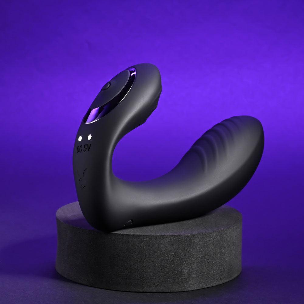 Playboy Pleasure PLAY TIME - Black 12.7 cm USB Rechargeable Vibrator - PB-RS-4271-2