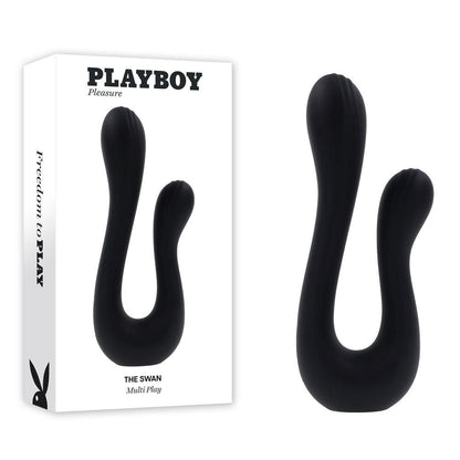 Playboy Pleasure THE SWAN - Black USB Rechargeable Dual Ended Vibrator - PB-RS-4295-2