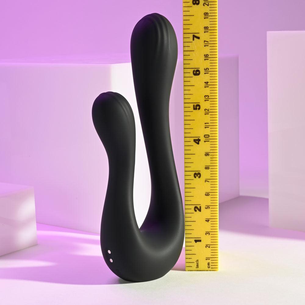 Playboy Pleasure THE SWAN - Black USB Rechargeable Dual Ended Vibrator - PB-RS-4295-2