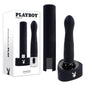 Playboy Pleasure PLEASURE ZONE - Black 21.4 cm Rechargeable Vibrator with USB Charging Dock - PB-RS-4639-2