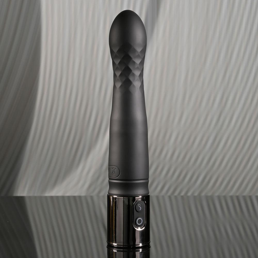 Playboy Pleasure PLEASURE ZONE - Black 21.4 cm Rechargeable Vibrator with USB Charging Dock - PB-RS-4639-2