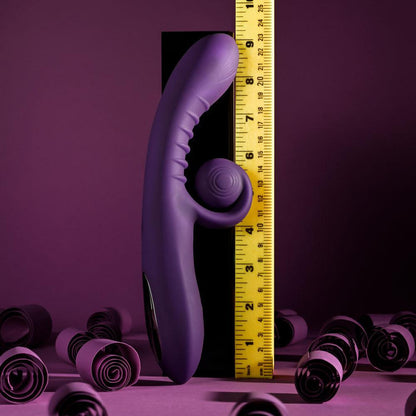 Playboy CURLICUE - Purple 23.5 cm USB Rechargeable Rabbit Vibrator - PB-RS-4707-2