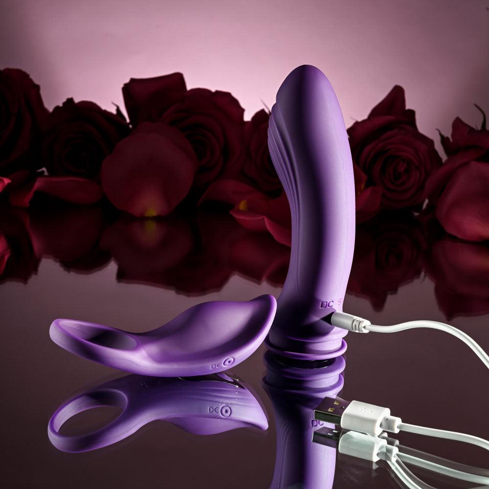 Playboy Pleasure MIX & MATCH - Purple USB Rechargeable with C-Ring Attachment - PB-RS-4714-2