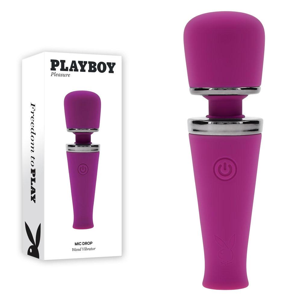 Playboy Pleasure MIC DROP - Purple 11.4 cm USB Rechargeable Vibrating Mini Massage Wand - PB-RS-5063-2