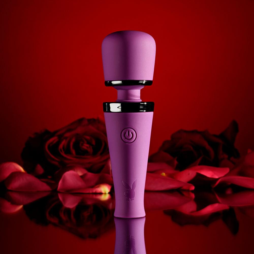 Playboy Pleasure MIC DROP - Purple 11.4 cm USB Rechargeable Vibrating Mini Massage Wand - PB-RS-5063-2