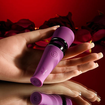 Playboy Pleasure MIC DROP - Purple 11.4 cm USB Rechargeable Vibrating Mini Massage Wand - PB-RS-5063-2