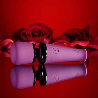 Playboy Pleasure MIC DROP - Purple 11.4 cm USB Rechargeable Vibrating Mini Massage Wand - PB-RS-5063-2