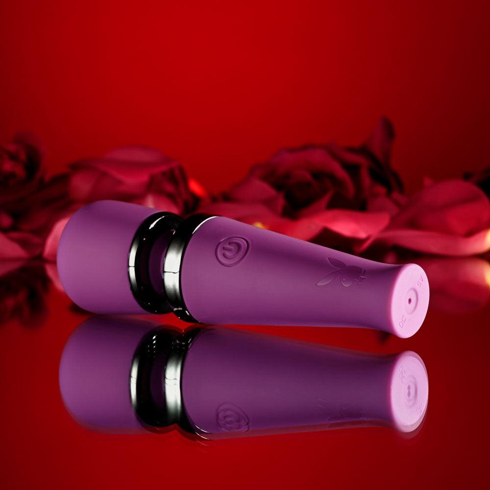 Playboy Pleasure MIC DROP - Purple 11.4 cm USB Rechargeable Vibrating Mini Massage Wand - PB-RS-5063-2