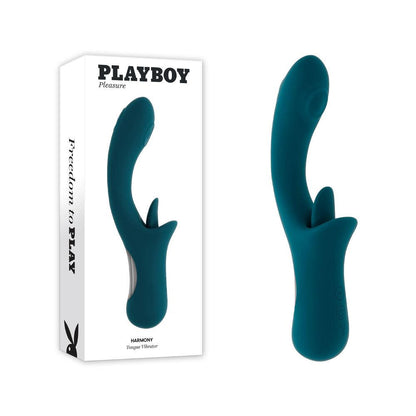 Playboy Pleasure HARMONY - Blue 22.9 cm USB Rechargeable Vibrator with Clitoral Flicker - PB-RS-5070-2