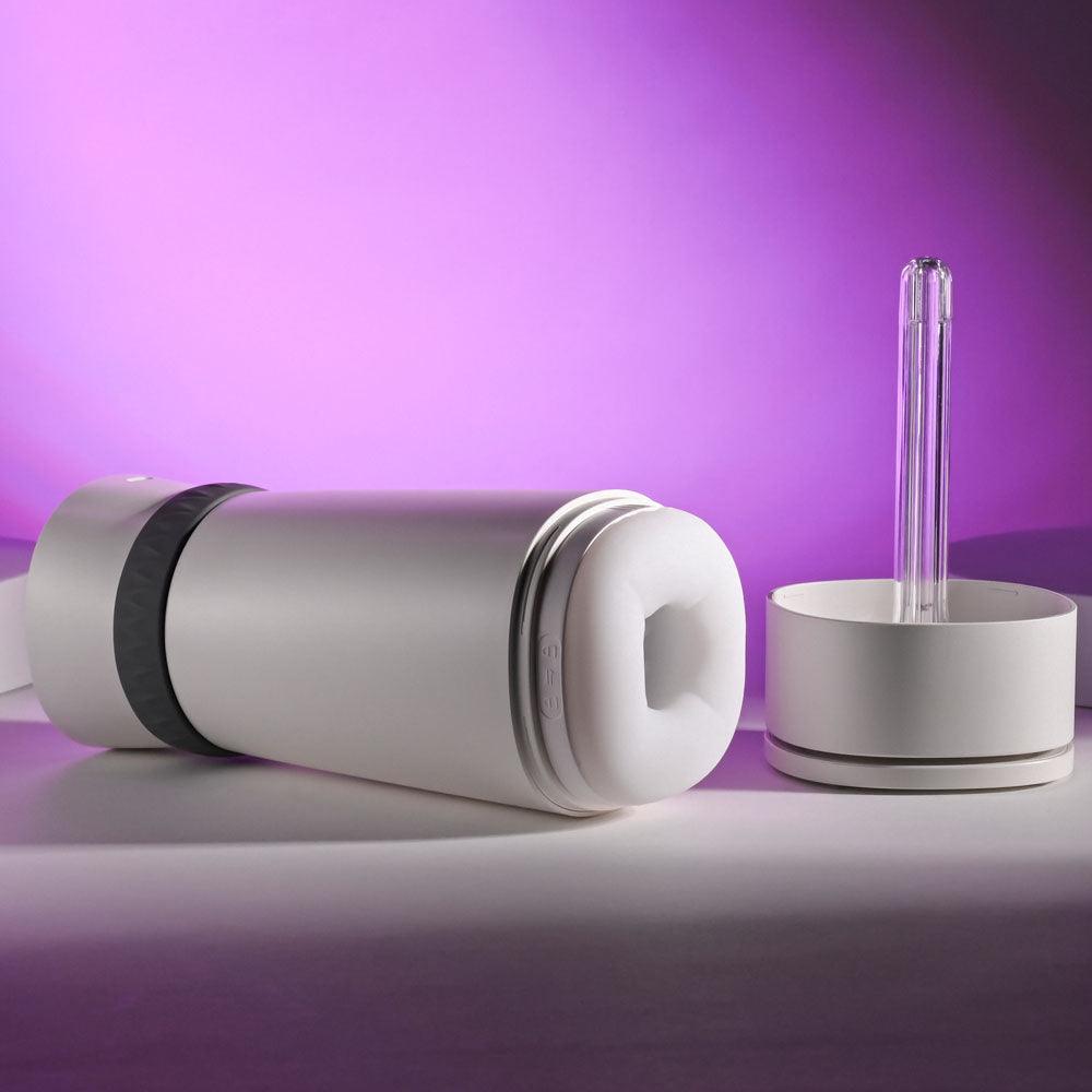 Playboy Pleasure TWIST & STROKE - White USB Rechargeable Heating Stroker with UV Cleaning - PB-RS-5247-2