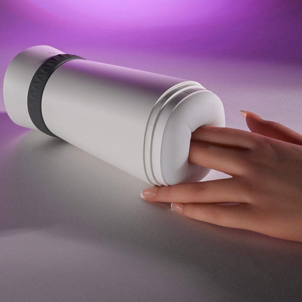 Playboy Pleasure TWIST & STROKE - White USB Rechargeable Heating Stroker with UV Cleaning - PB-RS-5247-2