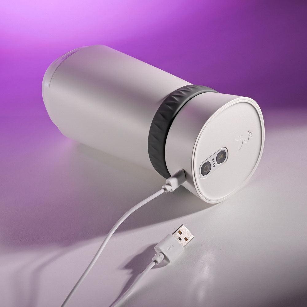 Playboy Pleasure TWIST & STROKE - White USB Rechargeable Heating Stroker with UV Cleaning - PB-RS-5247-2