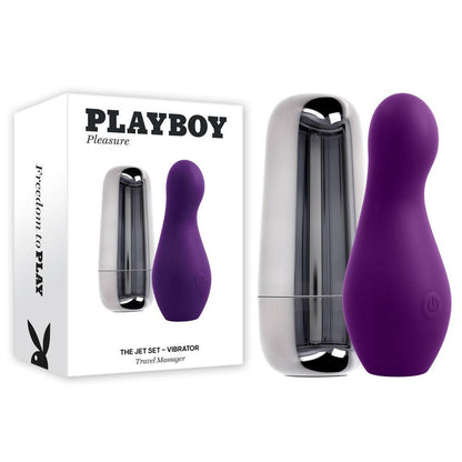 Playboy Pleasure THE JET SET - VIBRATOR - Purple 10.2 cm Vibrator with Self Charging Case - PB-RS-5254-2