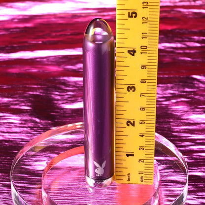 Playboy Pleasure AMETHYST - Purple 12.4 cm USB Rechargeable Glass Tipped Mini Vibrator - PB-RS-5322-2