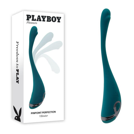 Playboy Pleasure PINPOINT PERFECTION - Green 19.3 cm USB Rechargeable Poseable Vibrator - PB-RS-5834-2