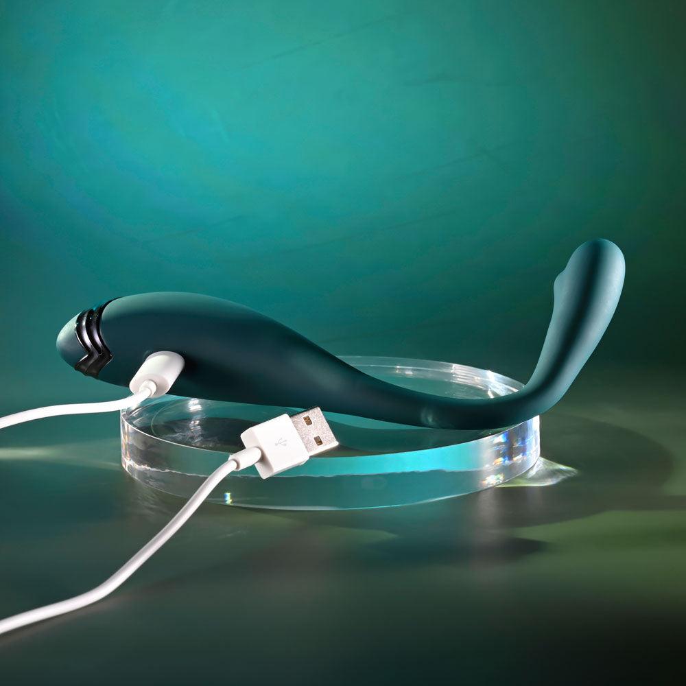 Playboy Pleasure PINPOINT PERFECTION - Green 19.3 cm USB Rechargeable Poseable Vibrator - PB-RS-5834-2