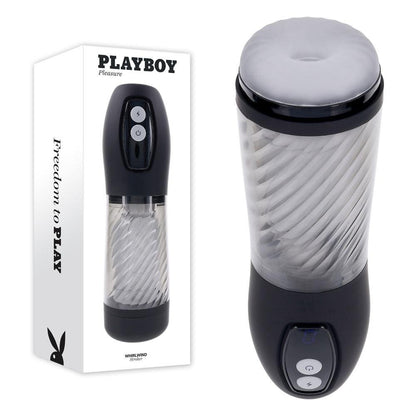 Playboy Pleasure WHIRLWIND - Clear USB Rechargeable Thrusting and Spinning Auto Stroker - PB-RS-5957-2