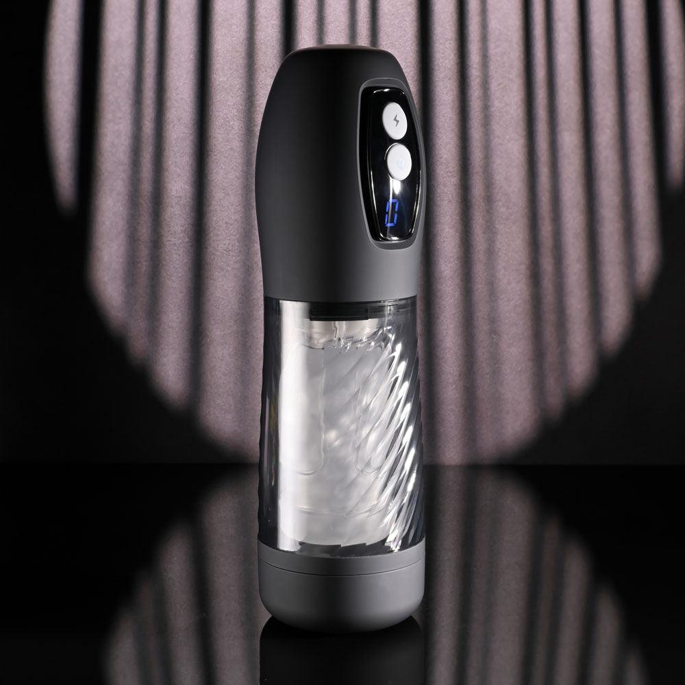 Playboy Pleasure WHIRLWIND - Clear USB Rechargeable Thrusting and Spinning Auto Stroker - PB-RS-5957-2