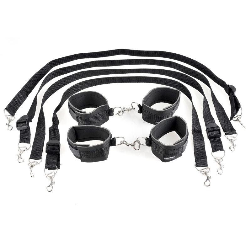 Fetish Fantasy Series Cuff & Tether Set - Black Restraints - PD2151-23