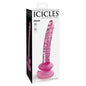 Icicles #86 - Pink 17 cm Glass Dong with Suction Base - PD2886-11