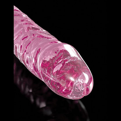 Icicles #86 - Pink 17 cm Glass Dong with Suction Base - PD2886-11